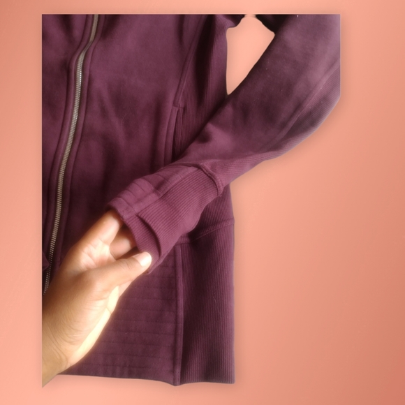 Lululemon Radiant Jacket II Cassis Cotton Fleece Size 6 - Picture 4 of 11